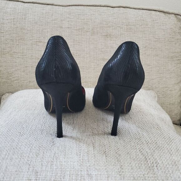 Charles Jourdan Paris Shoes Heels Black Suede Sz 8.5 - Picture 8 of 14